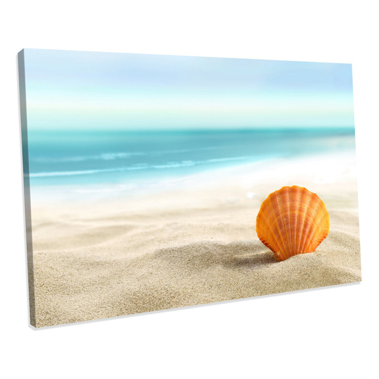 House of Hampton Shell Beach Bathroom Canvas Wall Art Picture Print